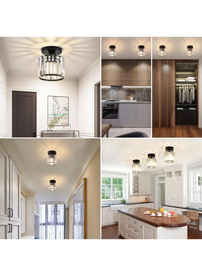 رات سو الشمعداني البلوري الحديث تركيب مصباح السقف المصغر نصف المتدفق E27 تركيبة الإضاءة الداخلية للمطبخ غرفة المعيشة بالمطبخ (1) - Image 5